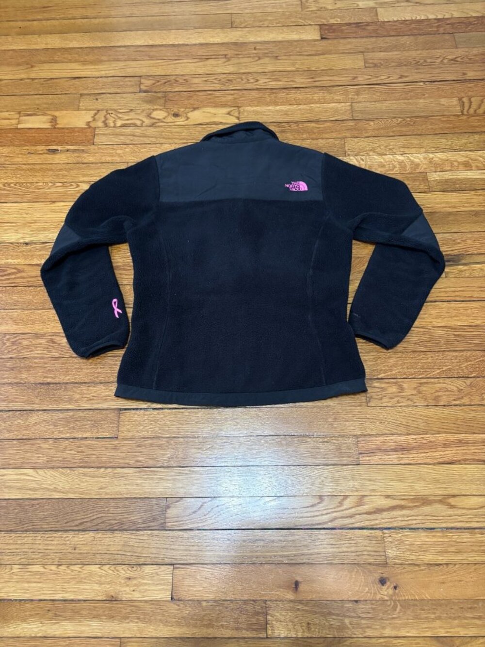 The North Face Womens Denali Fleece Jacket M Black Full Zip Breast Cancer Logo - Picture 5 of 5